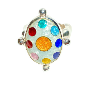 Cloisonné Chakra Oval Ring