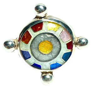 Cloisonné Chakra Cartwheel Ring