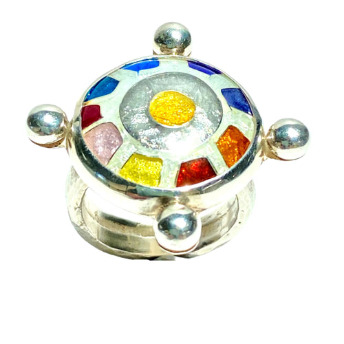 Cloisonné Chakra Cartwheel Ring