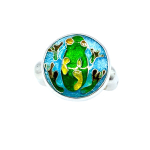 Cloisonné Frog RIng