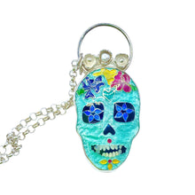 Load image into Gallery viewer, Cloisonné Sugar Skull Necklace