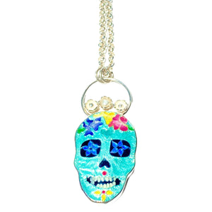 Cloisonné Sugar Skull Necklace