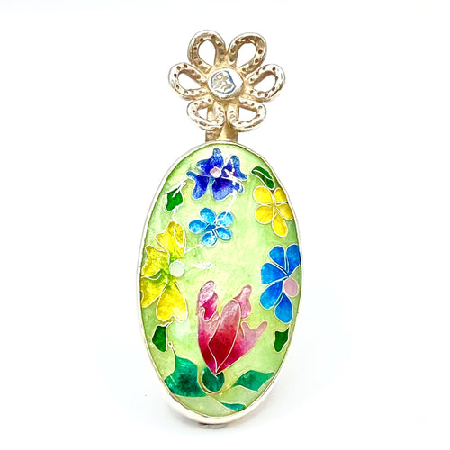 Cloisonné Flower Garden Ring