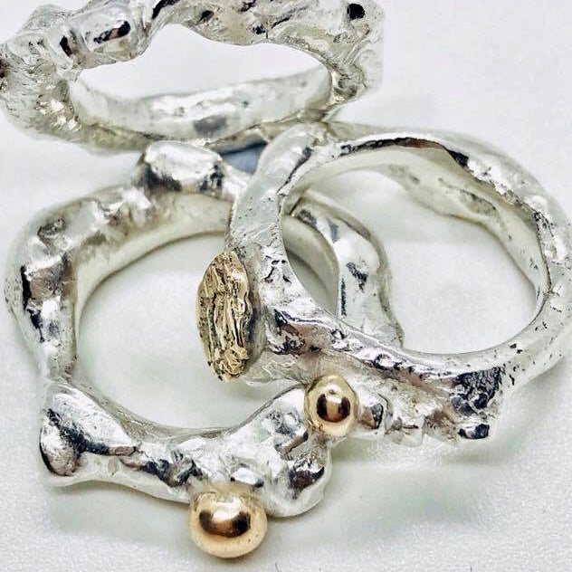 Studio Zelda Liquid Silver Rings  Handmade Australian Silver Jewellery