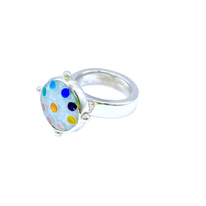 Cloisonné Chakra Circle Ring