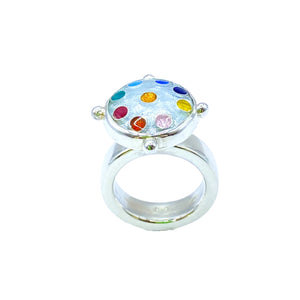 Cloisonné Chakra Circle Ring