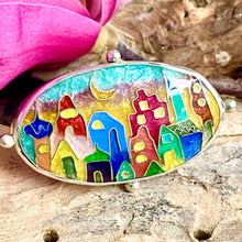 Load image into Gallery viewer, Cloisonné Village With Moon Oval Ring