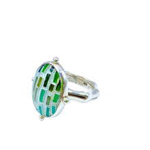 Load image into Gallery viewer, Cloisonné Shaded Green Path Ring