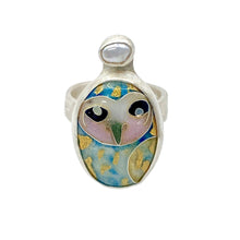 Load image into Gallery viewer, Cloisonné Barn Owl Ring