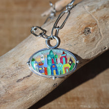 Load image into Gallery viewer, Cloisonné Village Oval Pendant