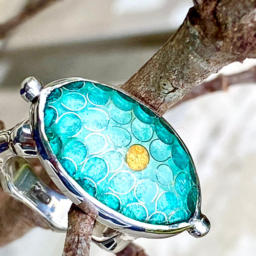 Cloisonné Turquoise Scale Ring
