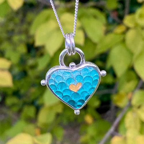 Cloisonné Turquoise Heart pendant