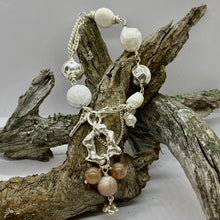 Load image into Gallery viewer, Liquid Silver Bracelet - White Baroque Pearl