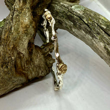 Load image into Gallery viewer, Liquid Silver Bangle with Gold Accents (made to order)