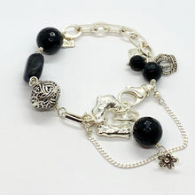 Load image into Gallery viewer, Liquid Silver Bracelet - Onyx