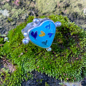 Cloisonné Heart of Hearts Ring